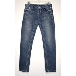 Eighty Eight Perfect Jeans Skinny Low Rise Y2K Blue Stretch Denim Women's Size 9